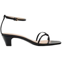 ZARA new summer products womens shoes fashionable black temperament one-line strap high heel thick heel sandals 1351310 800