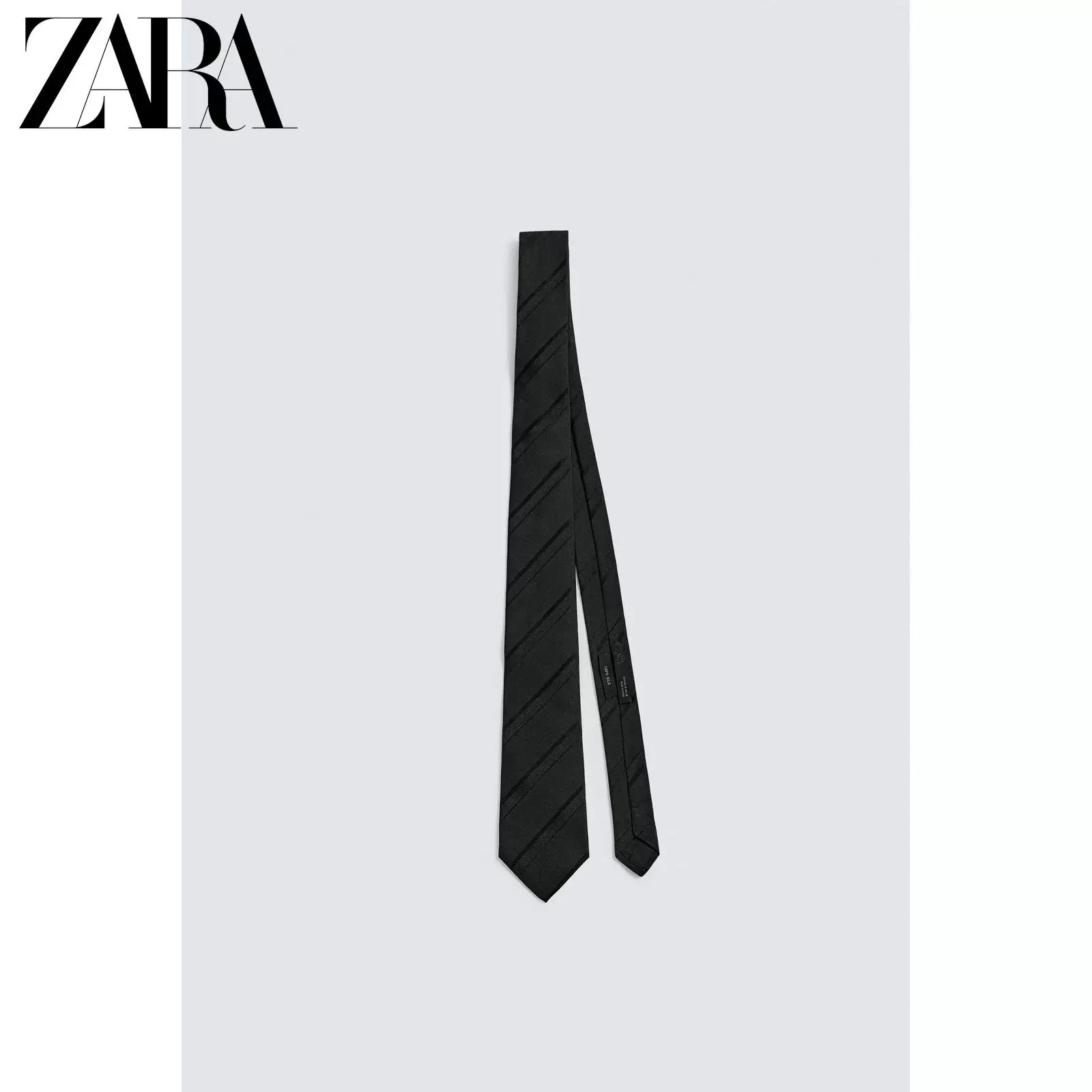 ZARA 2025 Зимние новинки Мужской шелковый полосатый галстук 2241497 800