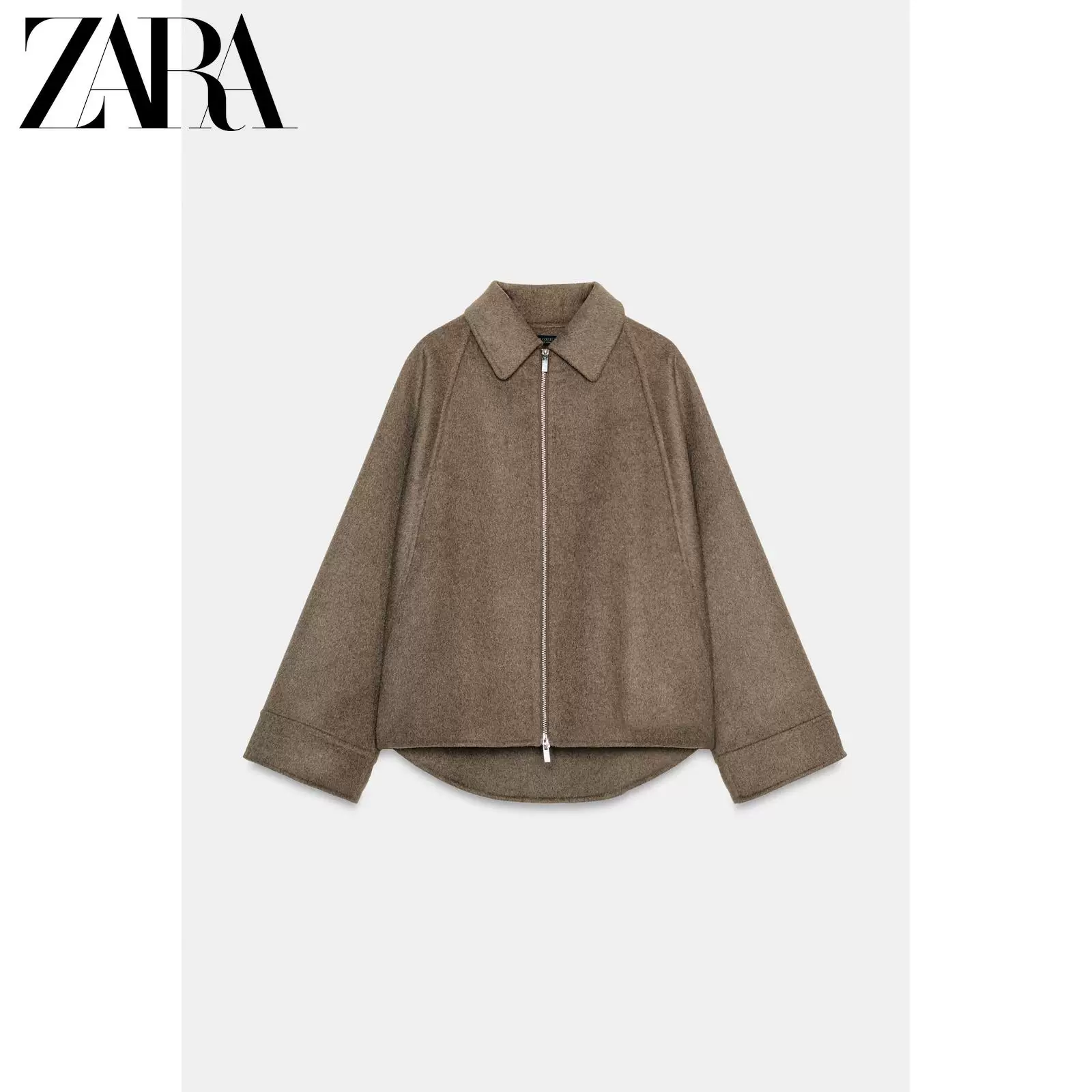 ZARA 2026 год весна-лето новые товары Женские ZW серия Лонгслив лацкан шерсть молния куртка 8491045 737