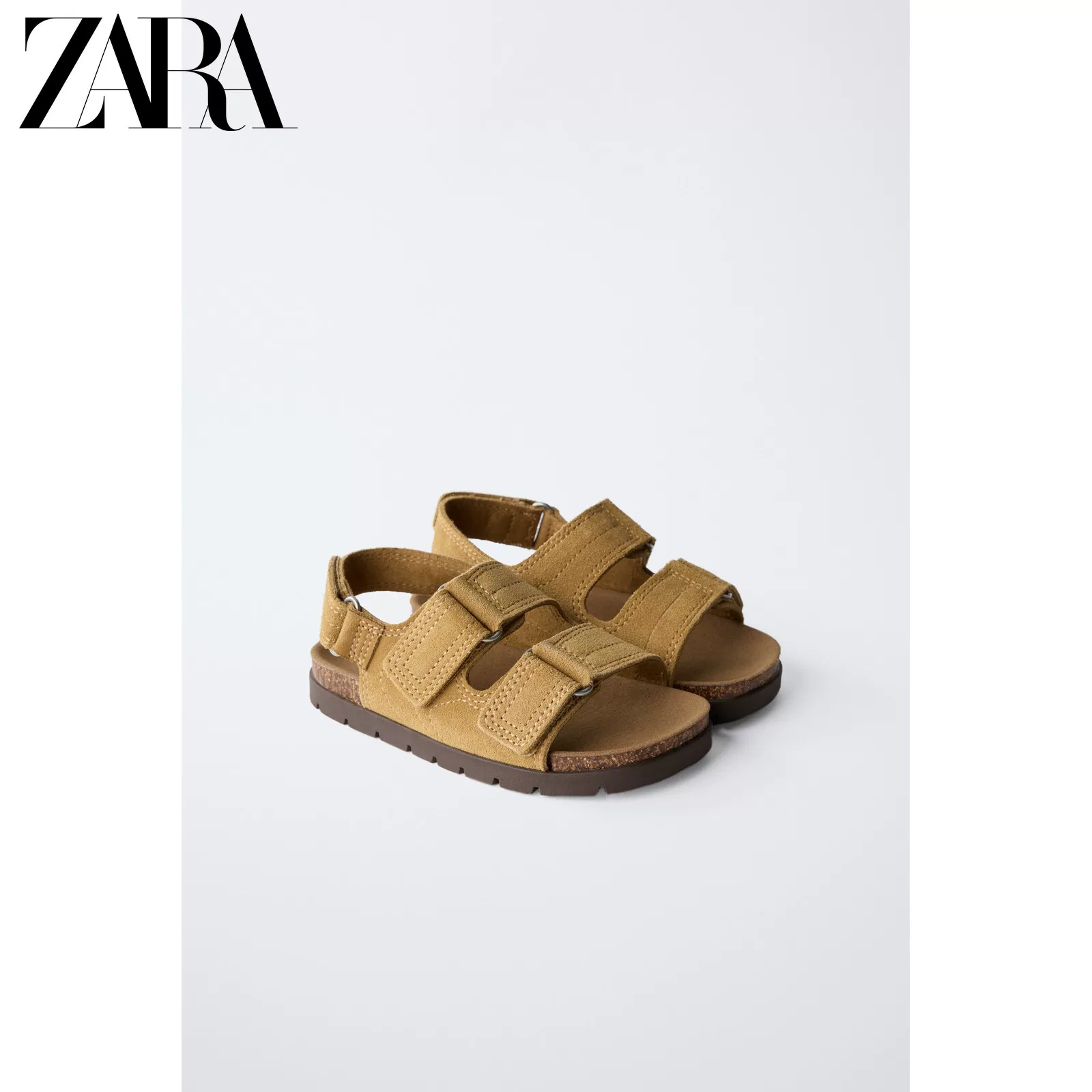 Распродажа ZARA детские обувь для малышей из коровьей кожи с каучуковой подошвой сандалии 6623530 105