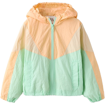 ZARA 24 new summer products childrens clothing girls outdoor clothing color matching hooded raincoat jacket 5854616 330