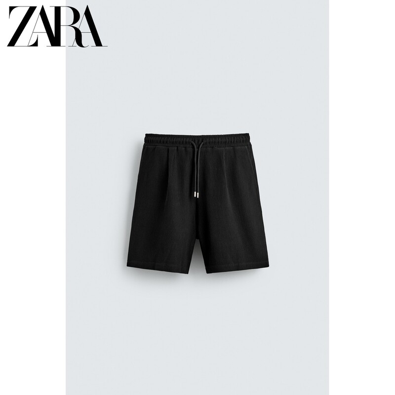 Zara2026 New Summer Products Men's Textured Loose-Fit Cotton-Blend Casual Shorts 0761313 800 Zara2026 New Summer Products Men's Textured Loose-Fit Cotton-Blend Casual Shorts 0761313 800
