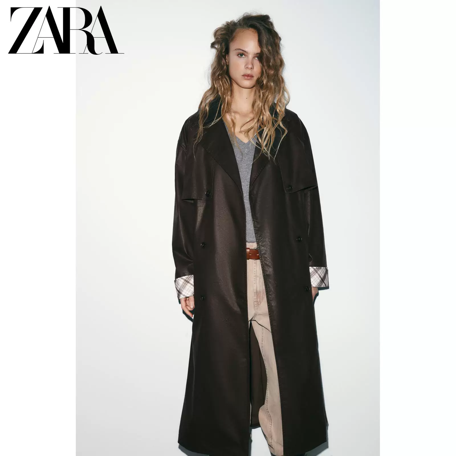 ZARA 2025 зимний новый товар TRF женский пуховый кожаный длинный виндбэк 5854828 716