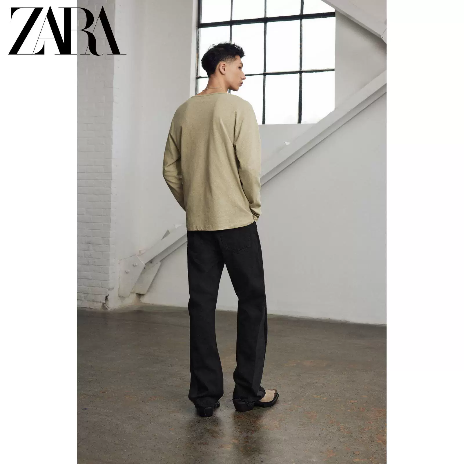 Мужская рубашка-поло из смеси хлопка и льна ZARA 2026 весна-лето, multicolor, с маленькой открытой воротничком, кнопка, цветной