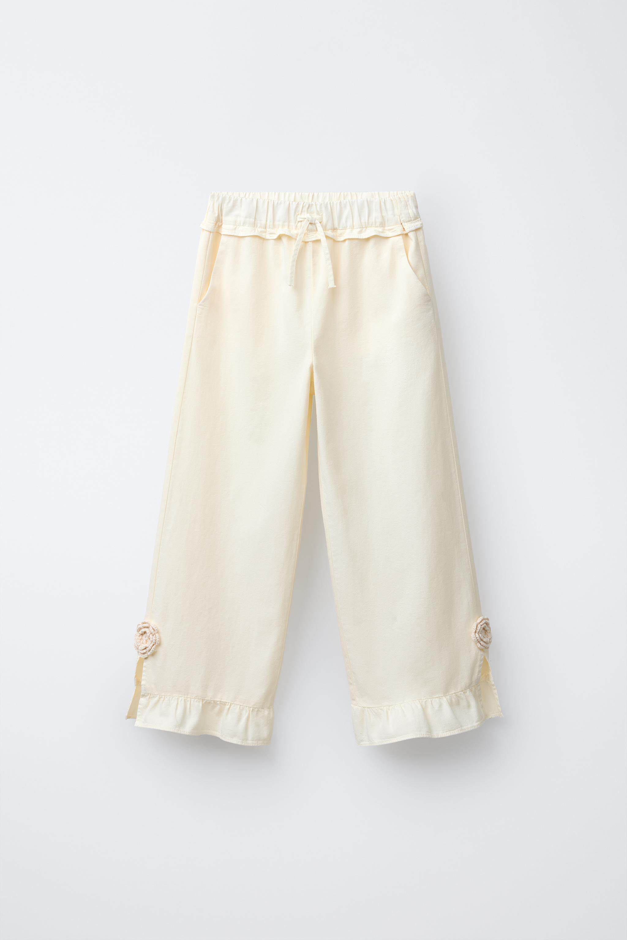 ZARA Скидка время года ребятишки девочки Слой вязание крючком цветы Украсить брюки Саб 6191716 712 ZARA 