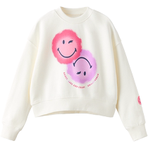 ZARA 24 new summer products childrens clothing girls SMILEY joint style printed sweatshirt 5431723 251