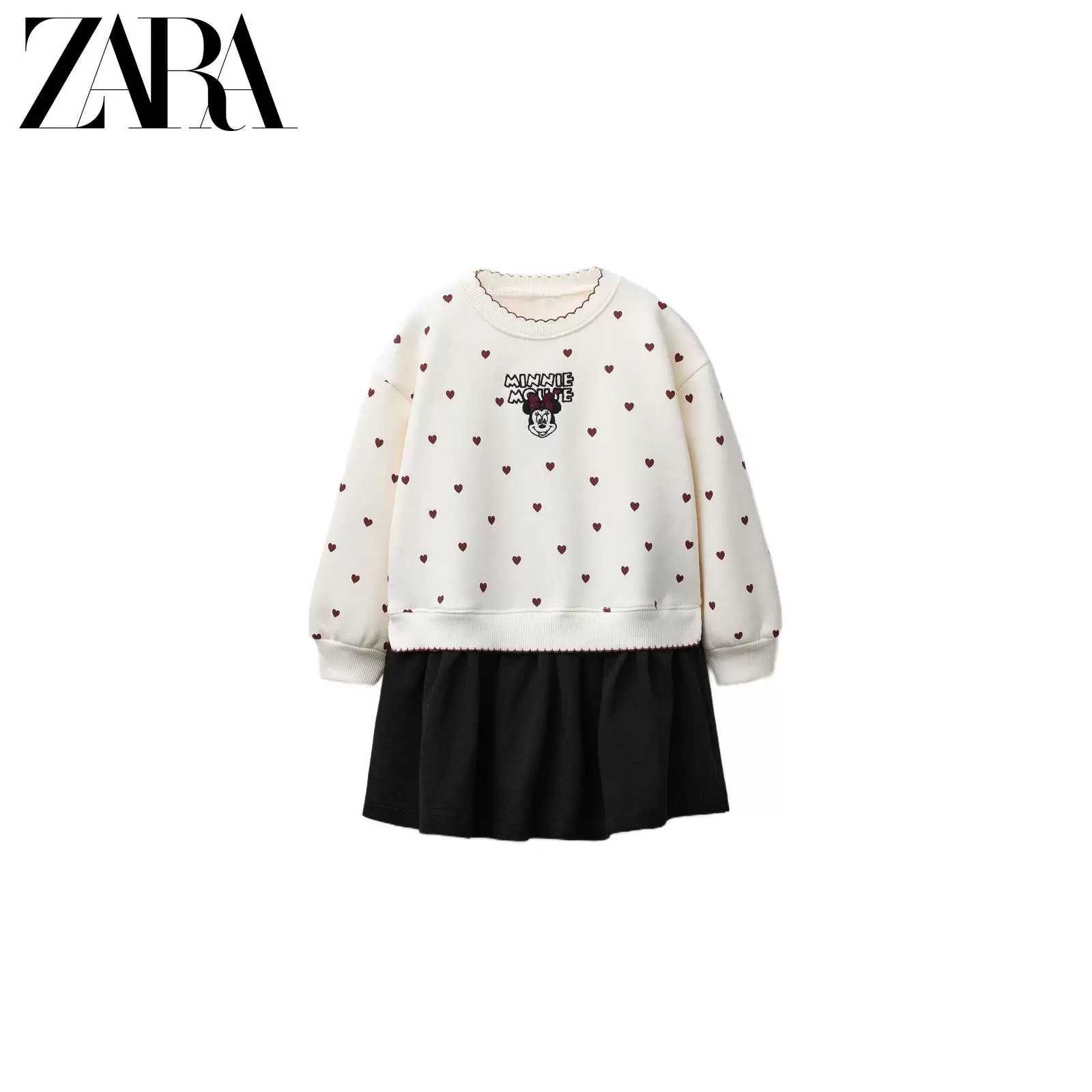 ZARA 2025 Winter New Products Baby Girls and Toddlers Disney Minnie Patchwork Dress 6061617 712