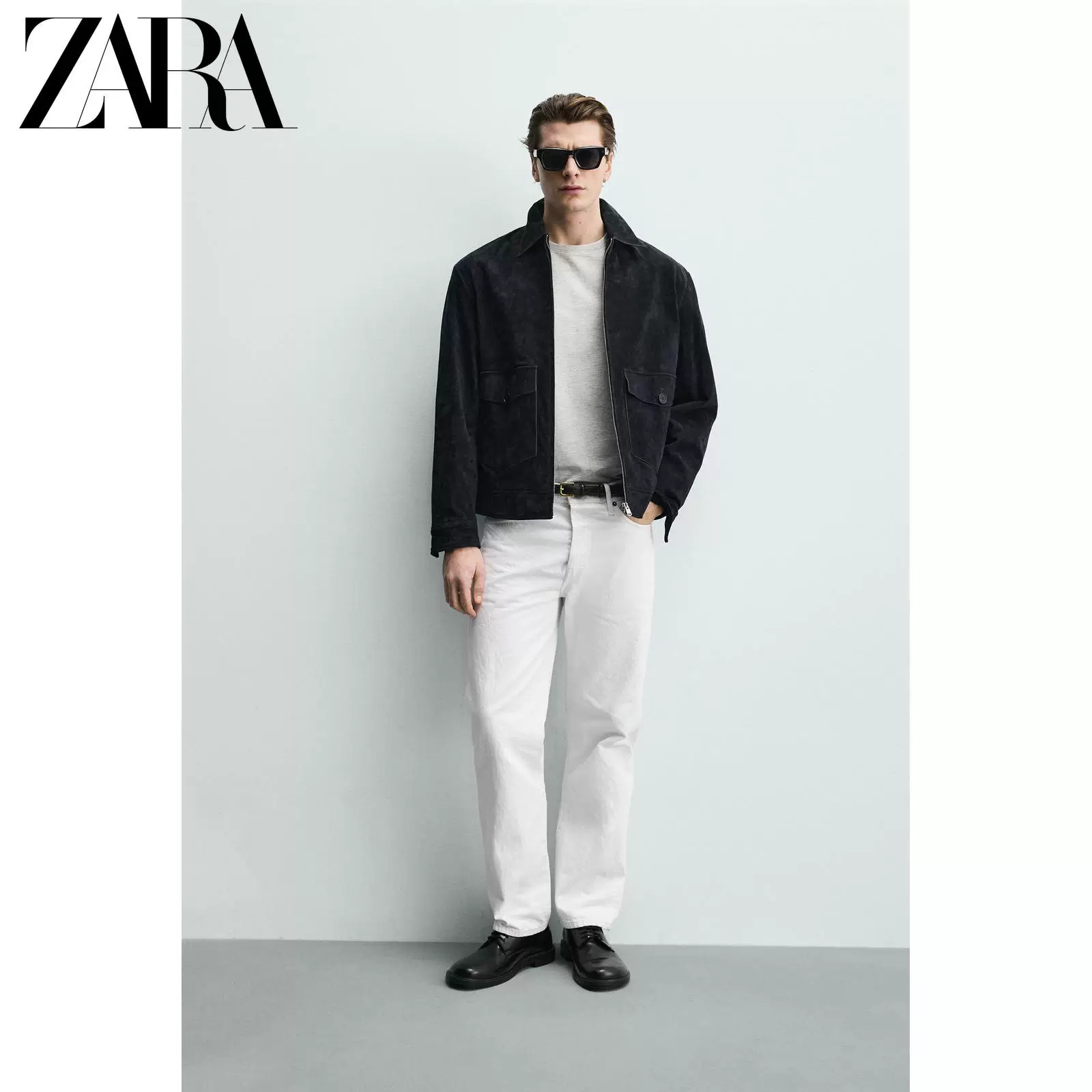 ZARA весна-лето 2026 Новинки Мужская приталенная прямая кожаная куртка 8281304 401