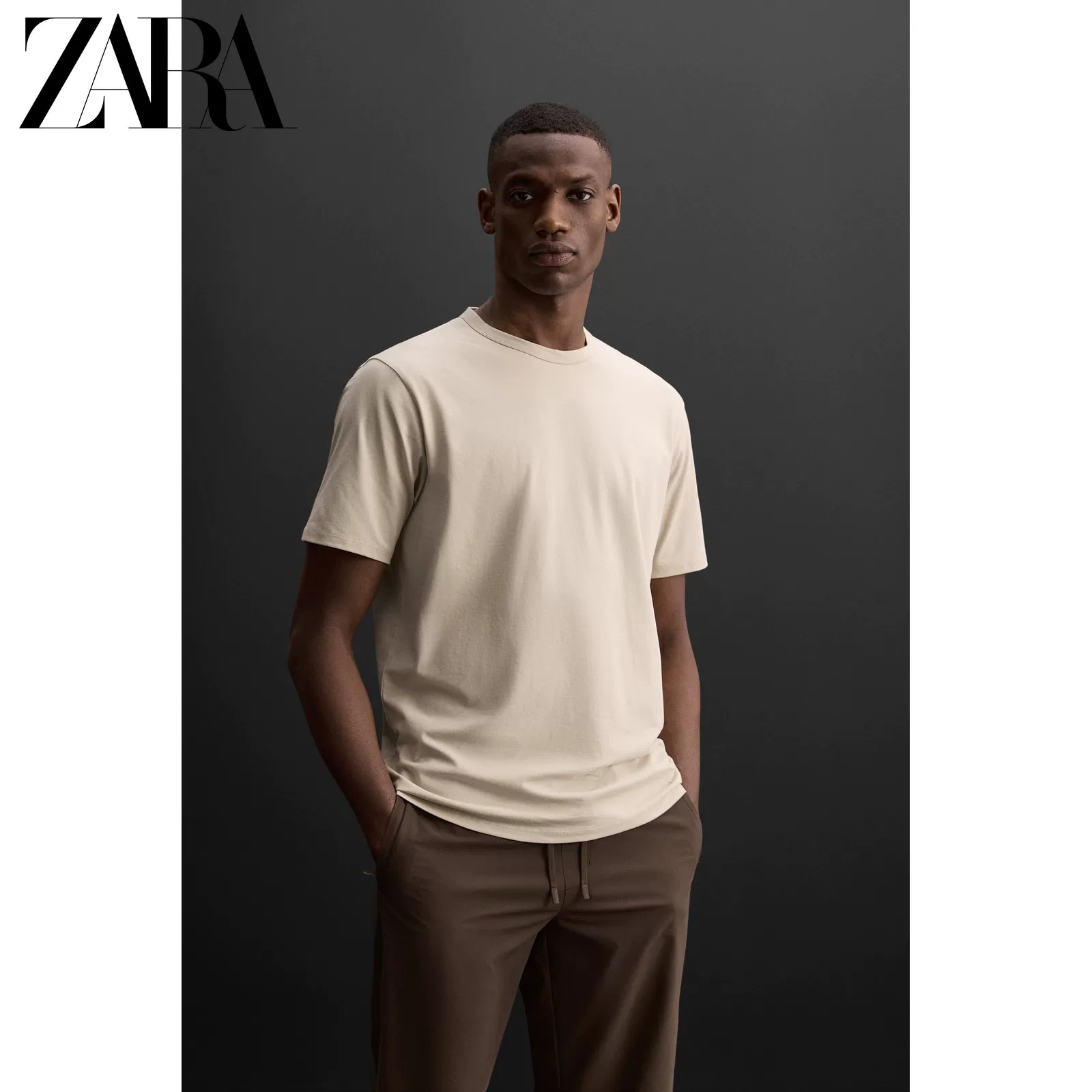 ZARA Новый продукт спортивной серии мужская многокрасочная базовая футболка для тренинга 0761400