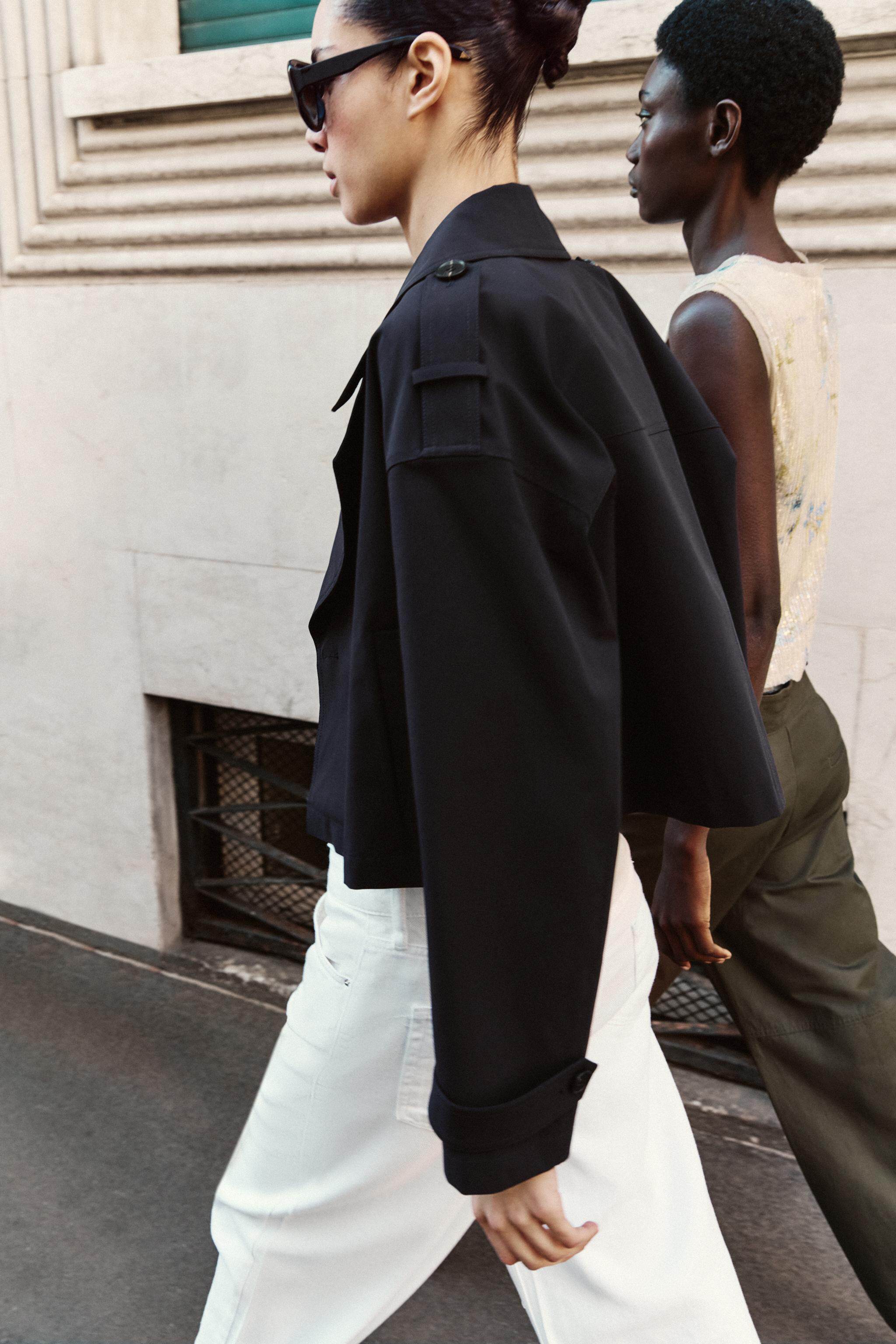 ZARA 2026 новая весна и лето Вкус женщины длинный рукав отворот случайный краткое модель Двойная планка ветровка 8073069 401 