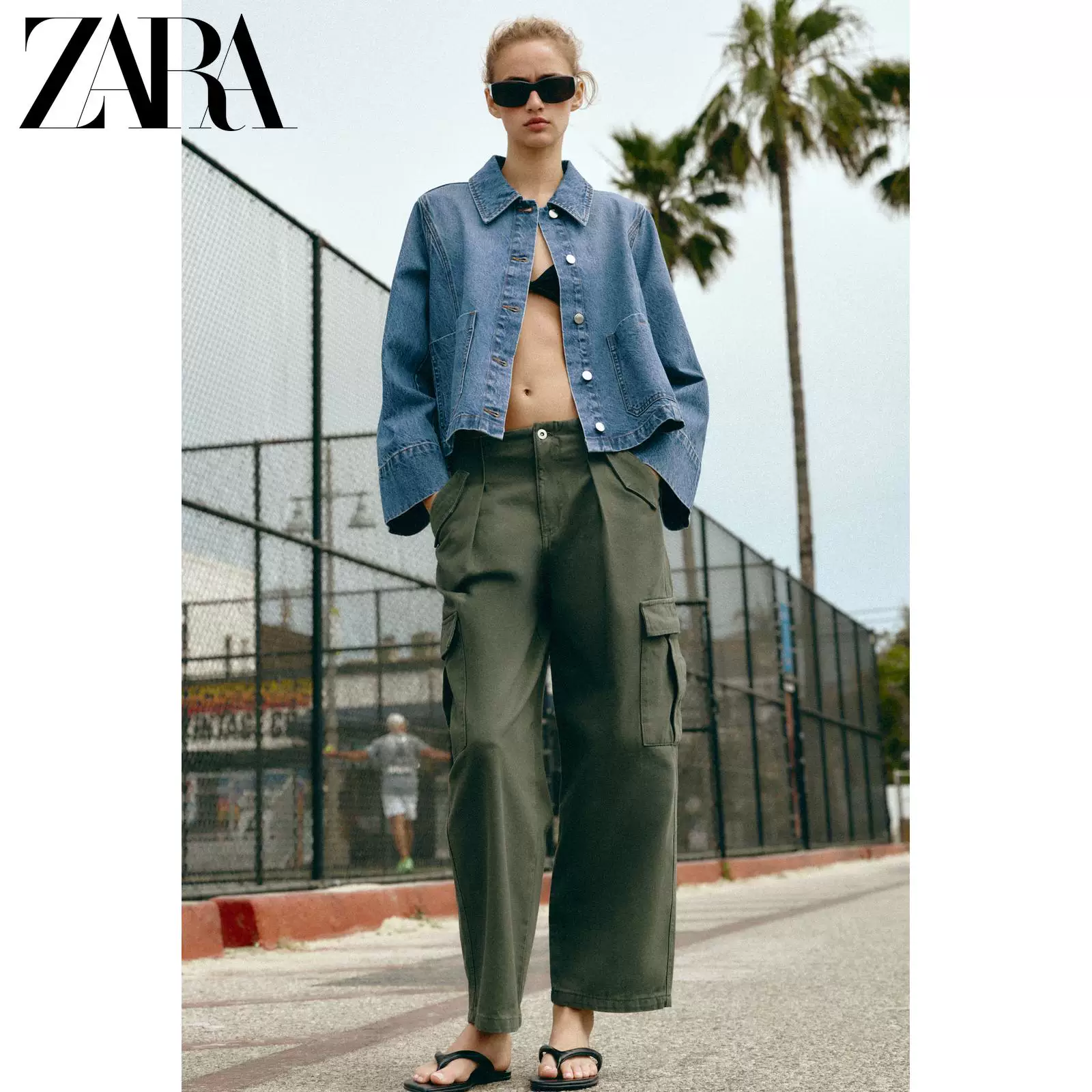 ZARA 2026 весна-лето новая коллекция женская куртка джинсовая длинный рукав короткая Z1975 0108029 427