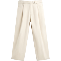 ZARA 2024 autumn and winter new products mens white American trend loose casual pleated pants with belt 5931599