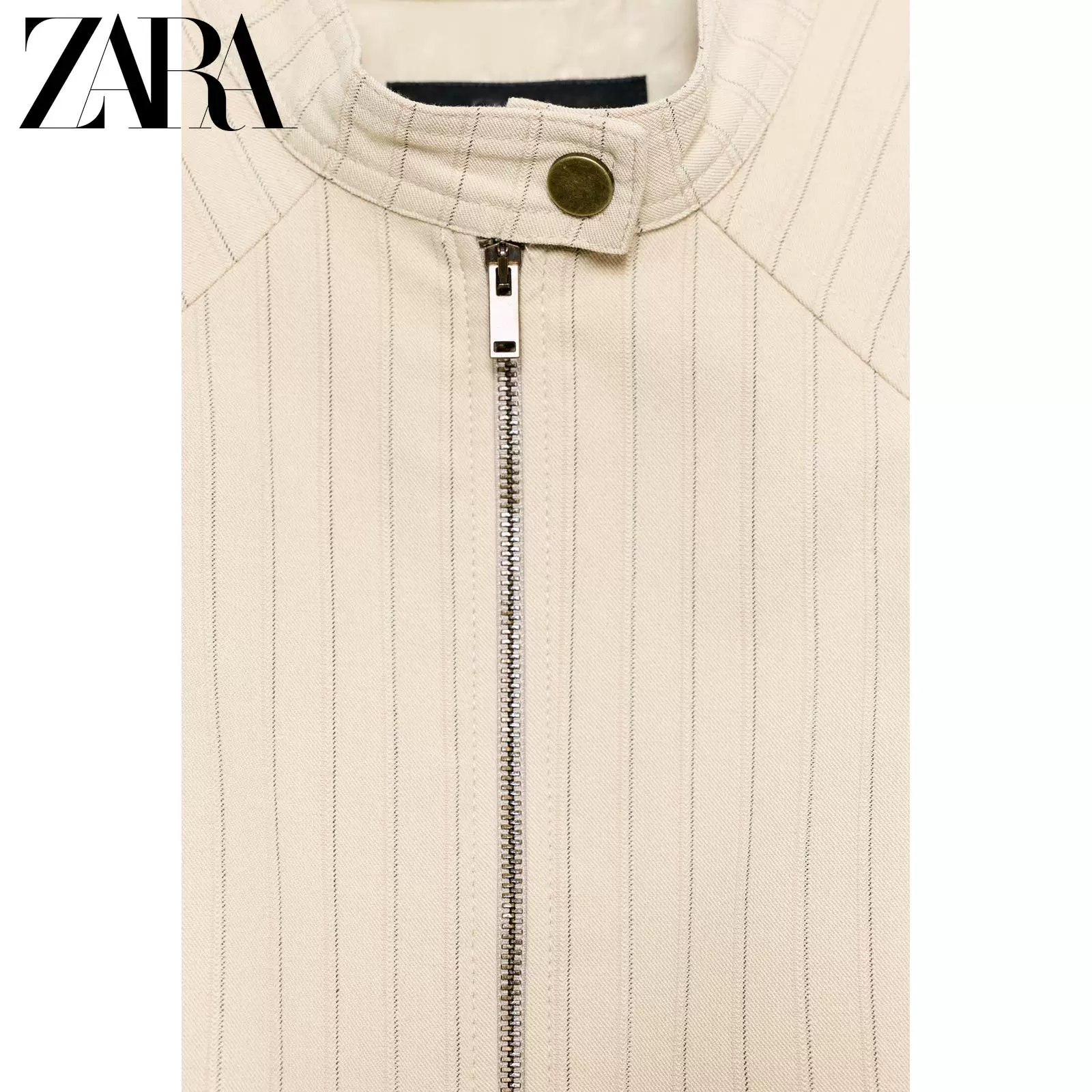 ZARA 2026 весна-лето новая коллекция TRF Женский безрукавник с воротником-стойкой молнией в полоску жилет 6929702 711