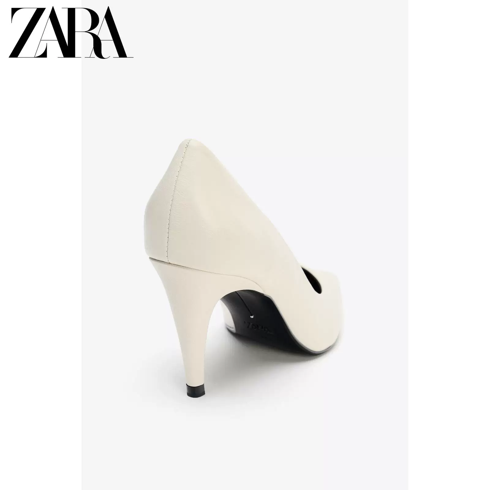 ZARA Распродажа сезон женские туфли светло-бежевой кожи с острым носом, мюли 1200610 002