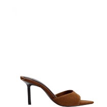 ZARA new summer products womens shoes dark brown cow leather pointed toe stiletto sandals 3354410 709