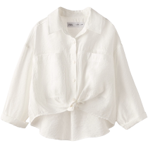 ZARA 2024 autumn new product childrens clothing girls elegant long-sleeved lapel shirt 2548703