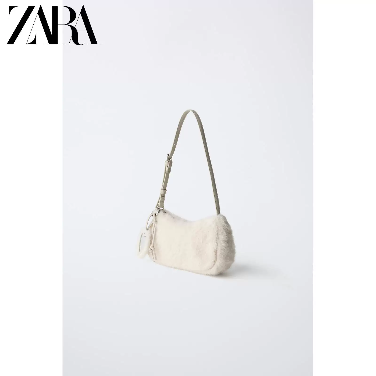 ZARA 2026 весна-лето новые товары Детская сумка для девочек с искусственным мехом на подвеске 1256630 002