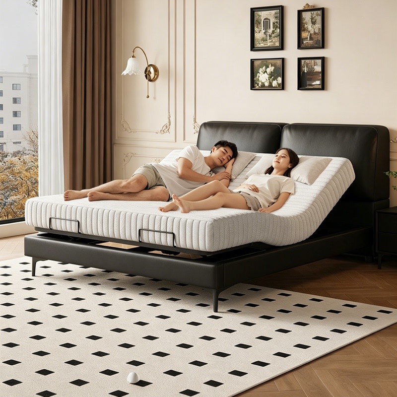 Medieval-Style Zero-Gravity Fully Automatic Multi-Functional Smart Bed That Does Not Disturb Each Other, Can Be Raised and Lowered, Master Bedroom Leather Electric Bed Medieval-Style Zero-Gravity Fully Automatic Multi-Functional Smart Bed That Does Not Disturb Each Other, Can Be Raised and Lowered, Master Bedroom Leather Electric Bed