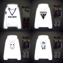 Autumn Tide brand windbreaker mens short Ghosts dance reflective coat students Mens and womens luminous fluorescent clothing luminous class uniforms