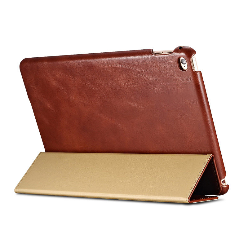 iCarer Vintage Series Smart Awakening Handmade Genuine Cowhide Leather Case Cover for Apple iPad mini 4
