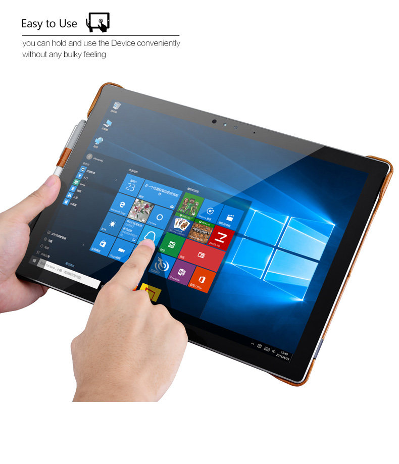 iCarer Oil Wax Vintage Series Handmade Genuine Cowhide Leather Case Cover for MicroSoft Surface Pro 4