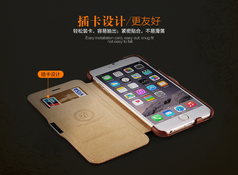 iCarer Vintage Series Side Open Handmade Genuine Cowhide Leather Case Cover for Apple iPhone 6S Plus/6 Plus & iPhone 6S/6