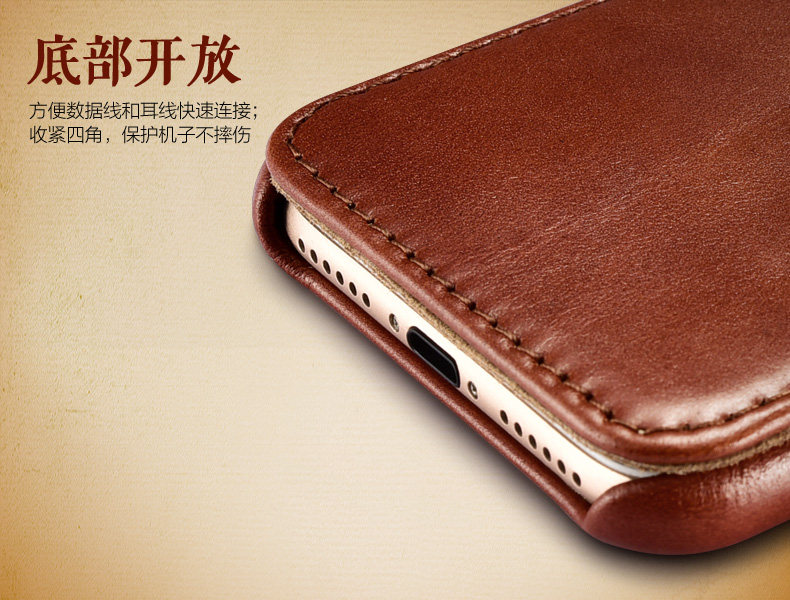 iCarer Vintage Series Side Open Handmade Genuine Cowhide Leather Case Cover for Apple iPhone 7 Plus & iPhone 7