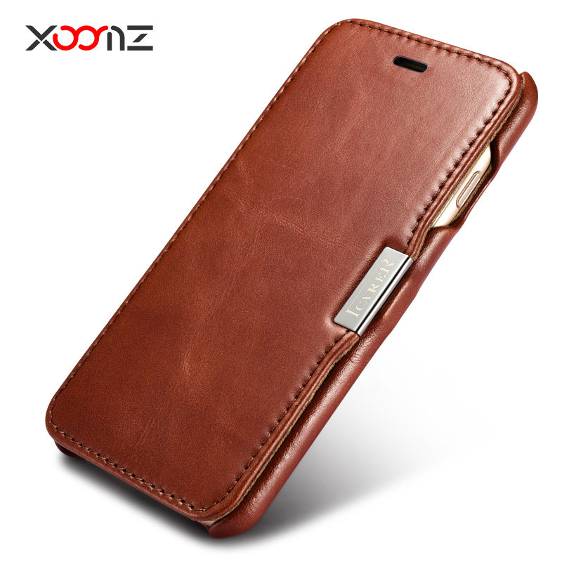 iCarer Vintage Series Side Open Handmade Genuine Cowhide Leather Case Cover for Apple iPhone 7 Plus & iPhone 7