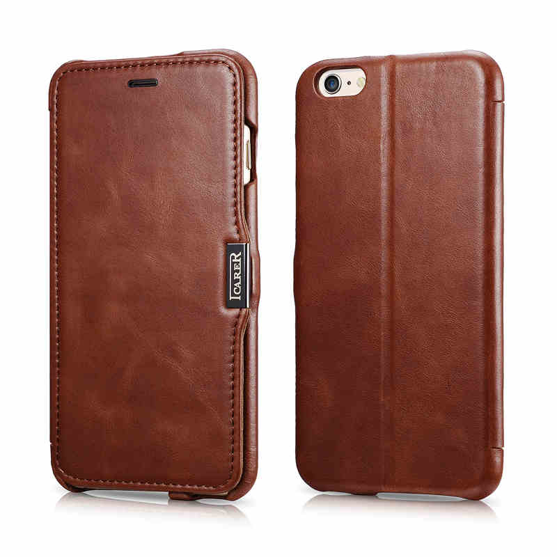 iCarer Vintage Series Side Open Handmade Genuine Cowhide Leather Case Cover for Apple iPhone 6S Plus/6 Plus & iPhone 6S/6