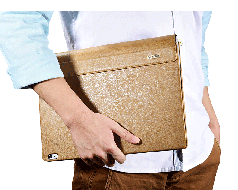 iCarer Oil Wax Vintage / Embossed Crocodile / Litchi Pattern Handmade Genuine Leather Detachable Flip Case for Surface Book