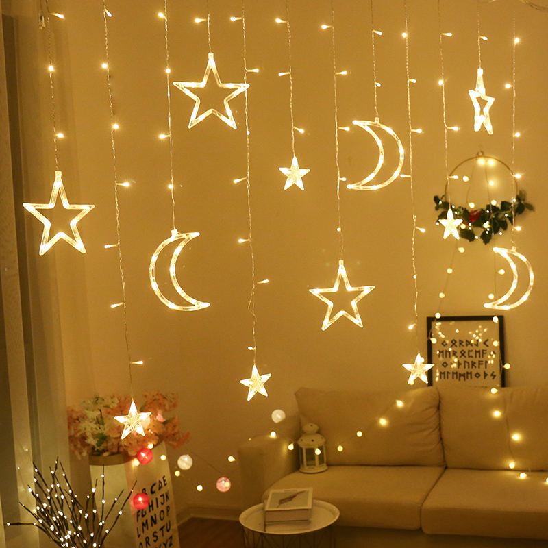 Net red bulb light string girl heart room arranged star lights lantern dormitory hanging wall with decorative lamp creation D