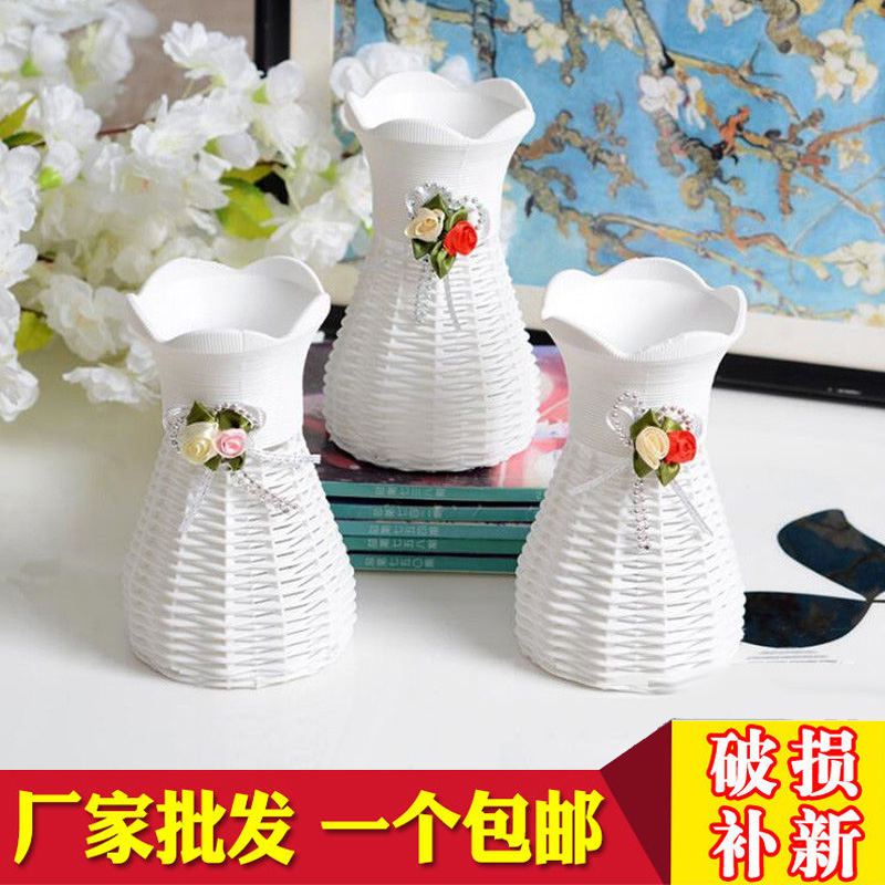 Fake Flowers New Vines FLOWER BASKET PLASTIC FLOWER POTS LIVING ROOM FLOWER ARRANGEMENT WOVEN VASE GRASS CHOREOGRAPHY DECORATION DRY FLOWER IRON ART WALL D