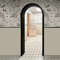 French retro black curved cover arch shape Yakou Internet celebrity door cover wooden paint factory direct sales can be customized