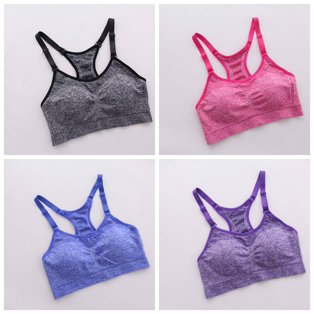 áo ngực thể thao chống sốc chạy điều chỉnh phụ vú womens gym yoga vest kiểu vòng thép-miễn phí với đồ lót ngực pad