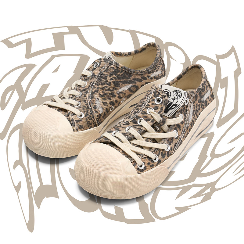 Bbimp Leopard Print Canvas Shoes for Men, Breathable Sports Sneakers, Women's Vintage Low-Top Versatile Casual Shoes for Spring and Summer Bbimp Leopard Print Canvas Shoes for Men, Breathable Sports Sneakers, Women's Vintage Low-Top Versatile Casual Shoes for Spring and Summer
