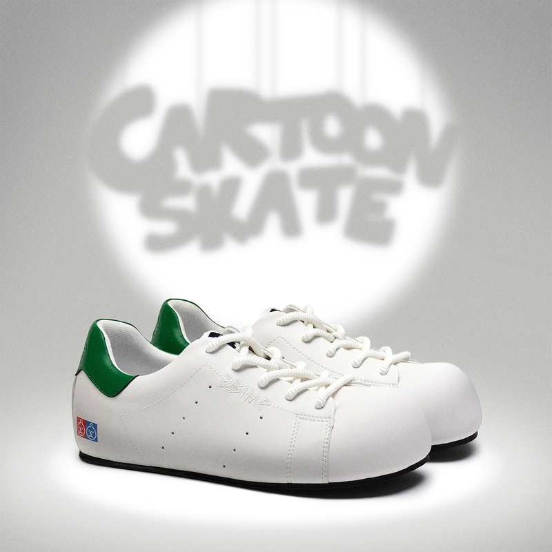 Bbimp White and Green Q Version Sneakers Men's Casual Lightweight White Shoes Women's Everyday Versatile Couple Shoes 2026 New Model