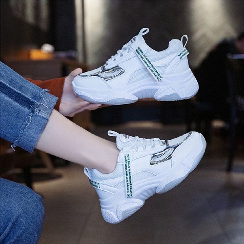 Hong Kong Tide Super Fire Daddy Shoes 2020 new Fall Small White Shoes mesh thick - sole casual sneakers