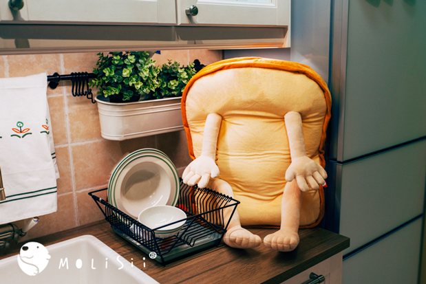 thiết kế ban đầu] [Molisii lụa hoa nhài ngon đệm series - Bộ phận nhổ mỡ bánh mì trở lại đệm món quà - Trở lại đệm / Bolsters chăn gối 2 trong 1 cho bé