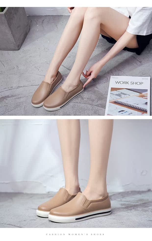 Thời trang nữ 2018 thấp giúp giày đi mưa nhà bếp ống ngắn không thấm nước giày đậu nông miệng giày thoải mái chống trượt giày tây chống nước