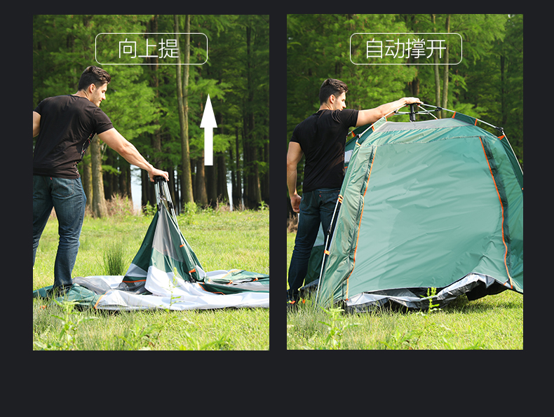 Explorer tự động lều ngoài trời hai phòng một hội trường 3-4 người dày mưa không thấm nước 2 người 5-8 người cắm trại cắm trại - Lều / mái hiên / phụ kiện lều lều cho bé trai