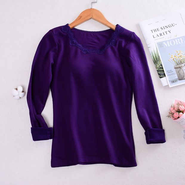 Cộng thêm bộ đồ ngủ bằng vải nhung cho nữ mùa thu dài tay phục vụ mùa thu đông với áo độn ngực Hàn Quốc Slim đáy quần áo thun nhiệt những kiểu đồ bộ may đẹp