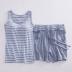 Với áo lót ngực miễn phí áo ngực yoga thể thao phục vụ tại nhà phù hợp với đồ ngủ nữ mùa hè hai mảnh phiên bản Hàn Quốc sọc tươi đồ ngủ đẹp Pyjama