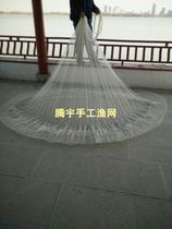 Pure hand-woven gray nylon line Cast net Hand cast net Hand cast net Traditional net Fish net Easy-to-spin net Lead drop small eye net