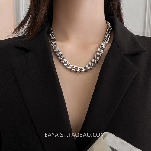 Ожерелье из нержавеющей стали, мужская универсальная цепочка до ключиц в стиле хип-хоп, изысканный стиль
