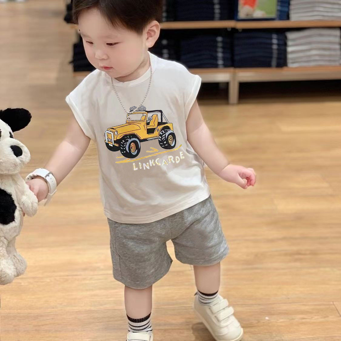 Kids Summer Pure Cotton Cartoon T-Shirt and Shorts Two-Piece Outfit Set O1CN01KKpn131guZLICDTCC !!2229374202