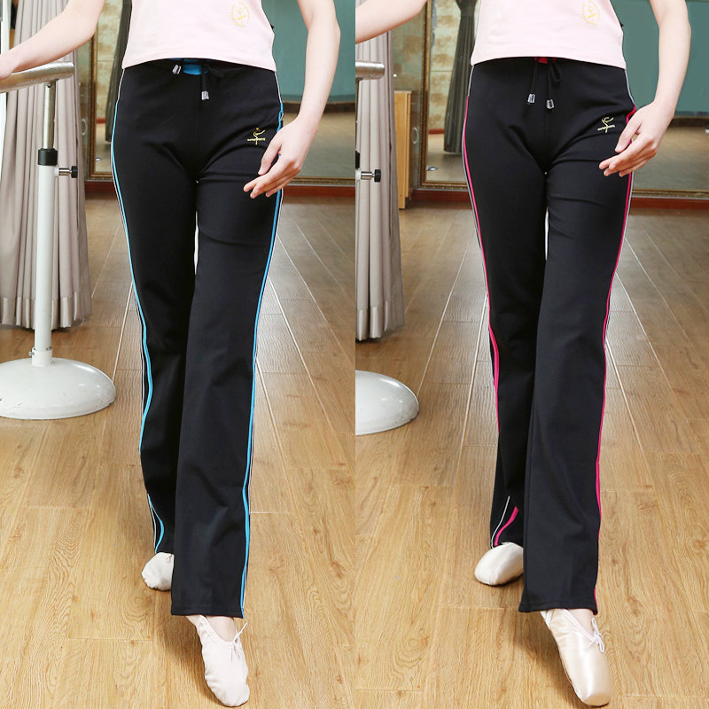 Red dance shoes dance pants adult children aerobics bottom flared pants sports fitness pants square dance practice clothes