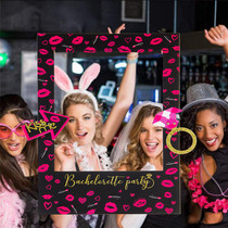 Creative Nuptial Party Bride Single Night Party Decoration KT Board Handheld Photo Frame DIY Bridesmaid Group Photo Shoot