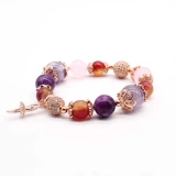 DIY首饰配件镀K真金微镶花托串珠隔片 六边梅花镂空蜂窝带钻花托