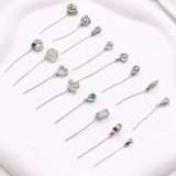 Посеребренная 925 тонкая игольная головка ремня, косое отверстие, кривое отверстие, левое и правое отверстия, длинная пряжка, коровья ноздря, горизонтальное отверстие, маленький кулон, пряжка из семян дыни