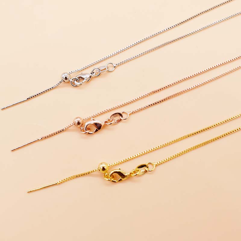 DIY Accessories 925 semisilver silicone adjusts the box chain - chain - chain pearl accessories women